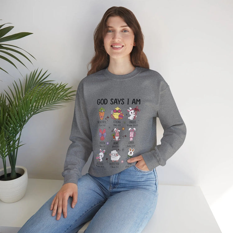 Easter Spring Sweatshirt – Christian Faith Apparel with Bible Verses, Unisex Clothing Wear
