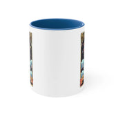 Accent Coffee Mug, The drama queen tarot skeleton funny mystical fortune art portrait coffee hot tea everyday beverage cup