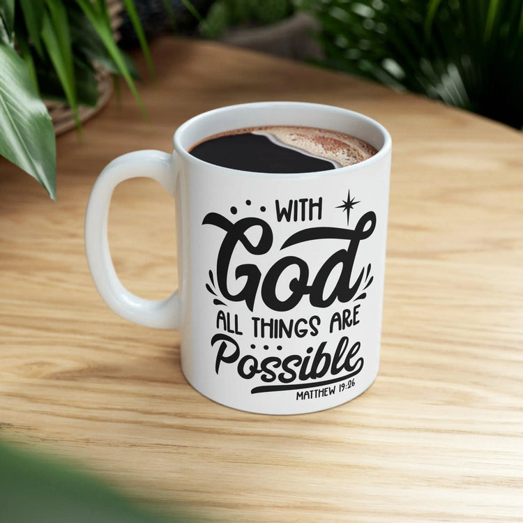 Ceramic Mug, 11oz, Christian faith everyday positive Bible verse coffee tea mug great  Teacher student pastor gift The Aurora Touch