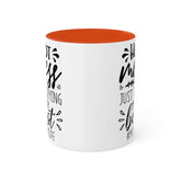 Colorful Mugs, 11oz, Humorous Hot mess Mom Life saying casual 2 tone coffee tea hot cocoa novelty funny cup great gift
