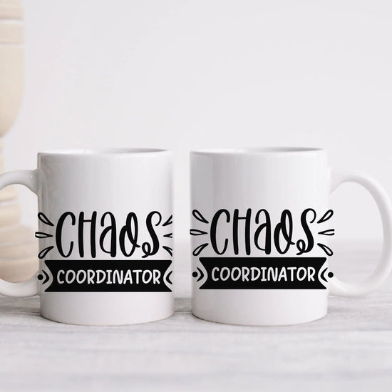 Ceramic Mug, (11oz, 15oz), Funny chaos humorous saying everyday office Coffee tea silly gift drinking cup The Aurora Touch