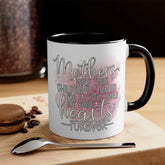 Accent Coffee Mug, 11oz, Heartfelt Mother loving messge two tone coffee tea handle pretty mom beverage drinking cup mug The Aurora Touch