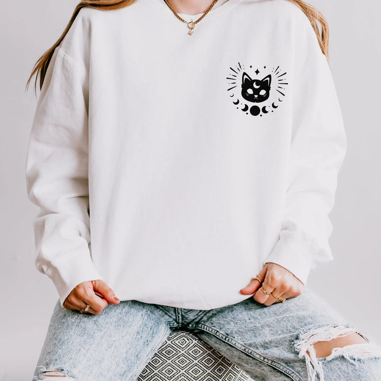 Celestial Lightweight Crewneck Sweatshirt, Mystical Art Long Sleeve Shirt, Psychic Realm Sweatshirt, Women&