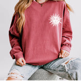 Unisex Lightweight Crewneck Sweatshirt, Sun Moon Tarot soft cozy casual everyday jeans celestial psychic realm inspired jean sweatshirt