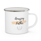 Enamel Camping Mug, Amazing Father great papa special dad stainless steel camp hiking outdoors coffee tea camping grounds travel cup The Aurora Touch