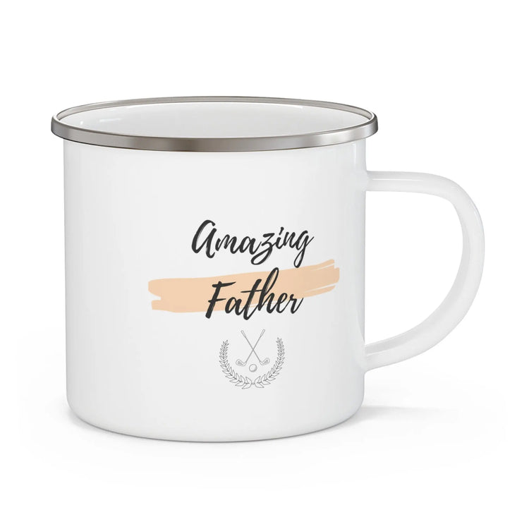 Enamel Camping Mug, Amazing Father great papa special dad stainless steel camp hiking outdoors coffee tea camping grounds travel cup The Aurora Touch