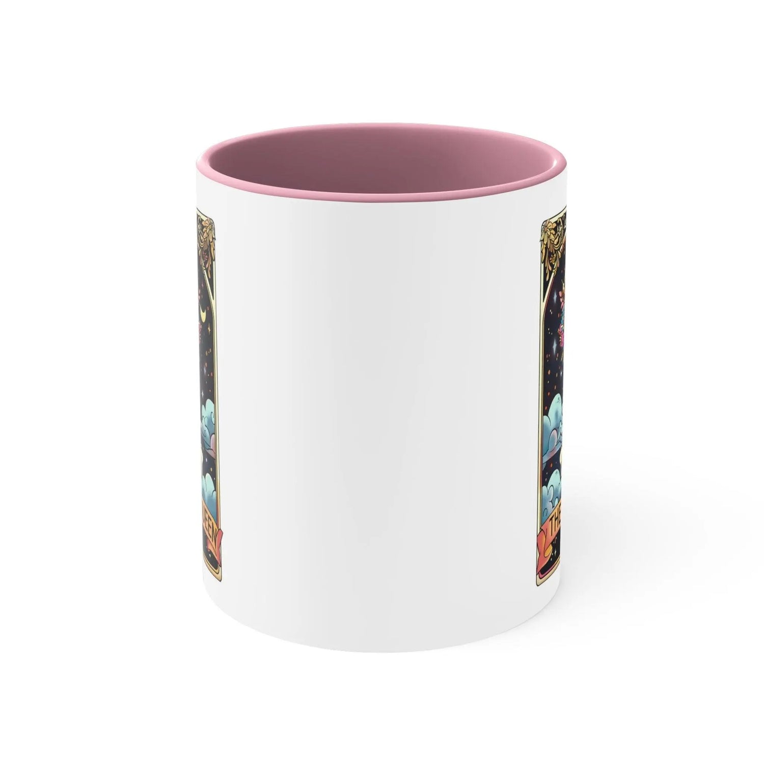 Accent Coffee Mug, The drama queen tarot skeleton funny mystical fortune art portrait coffee hot tea everyday beverage cup The Aurora Touch