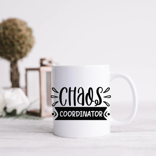 Ceramic Mug, (11oz, 15oz), Funny chaos humorous saying everyday office Coffee tea silly gift drinking cup The Aurora Touch