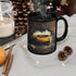 Black Mug (11oz, 15oz), Yellow Lamborghini exotic luxury fancy car custom portrait art design beverage cup The Aurora Touch