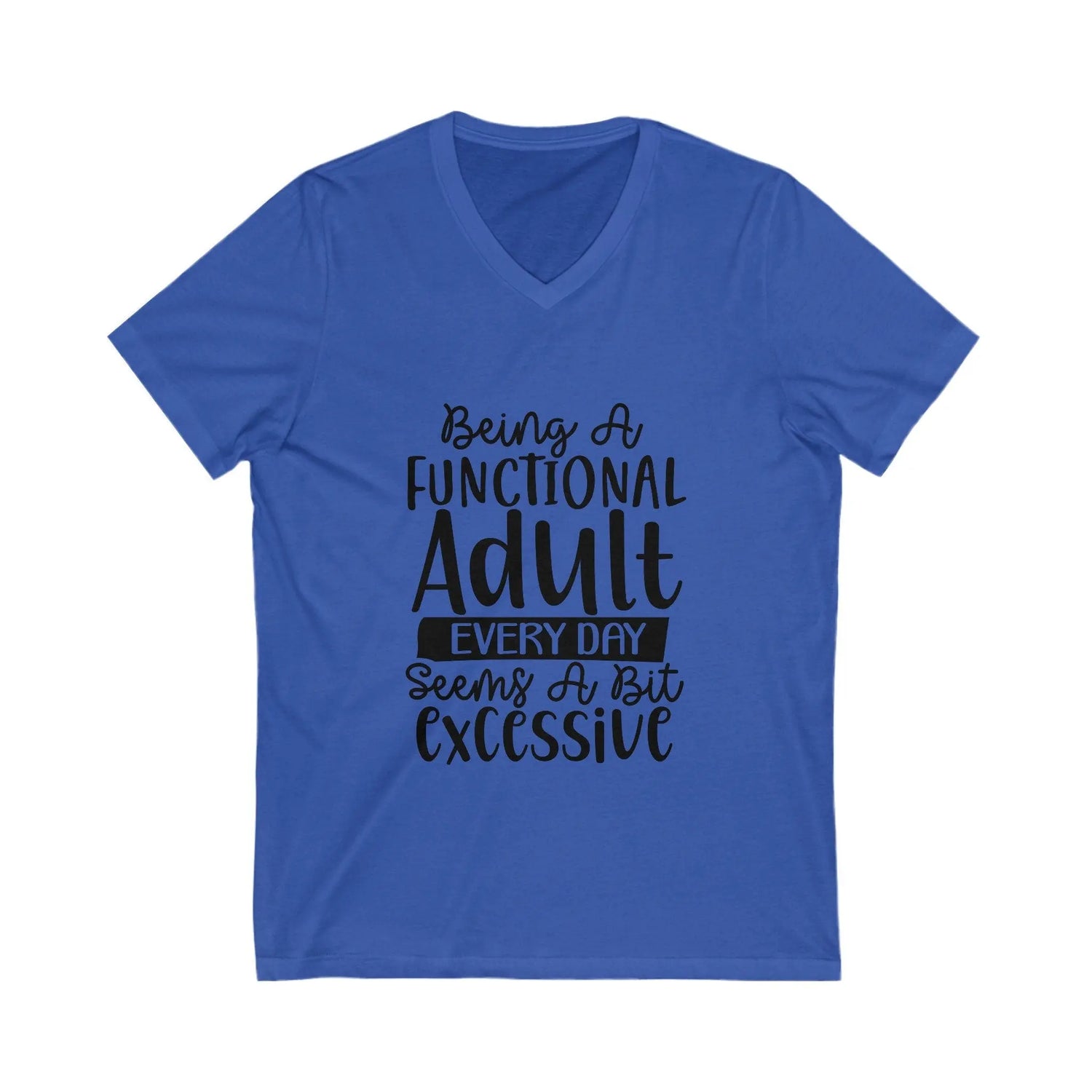 Unisex Jersey Short Sleeve V-Neck Tee, Humorous casual wear, Simple Minimilist Shirt, Cool Light Clothing wear, AllGender Wear