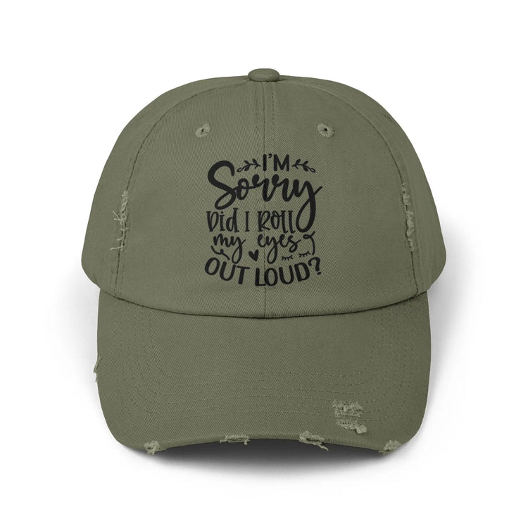 Unisex Distressed Cap, Sarcastic Silly head gear, casual everyday fun wear, Bicycling head cap, Minimilist Humorous gift