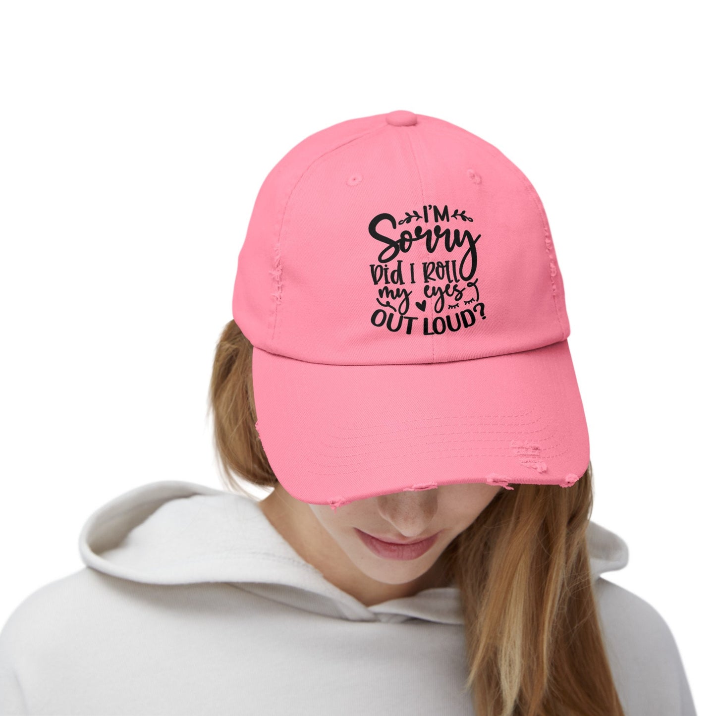Unisex Distressed Cap, Sarcastic Silly head gear, casual everyday fun wear, Bicycling head cap, Minimilist Humorous gift