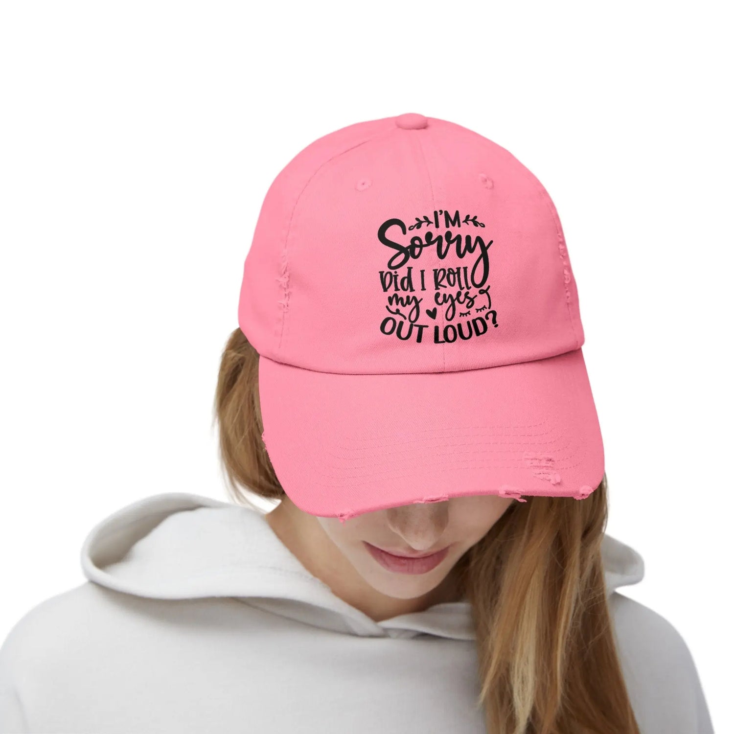 Unisex Distressed Cap, Sarcastic Silly head gear, casual everyday fun wear, Bicycling head cap, Minimilist Humorous gift