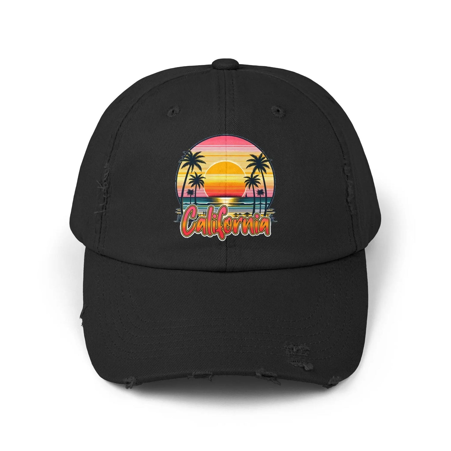 Unisex Distressed Cap, California Summer Beach Day Cap, Casual Tourist Souvenir hat, Everday casual baseball cap, memorable gift
