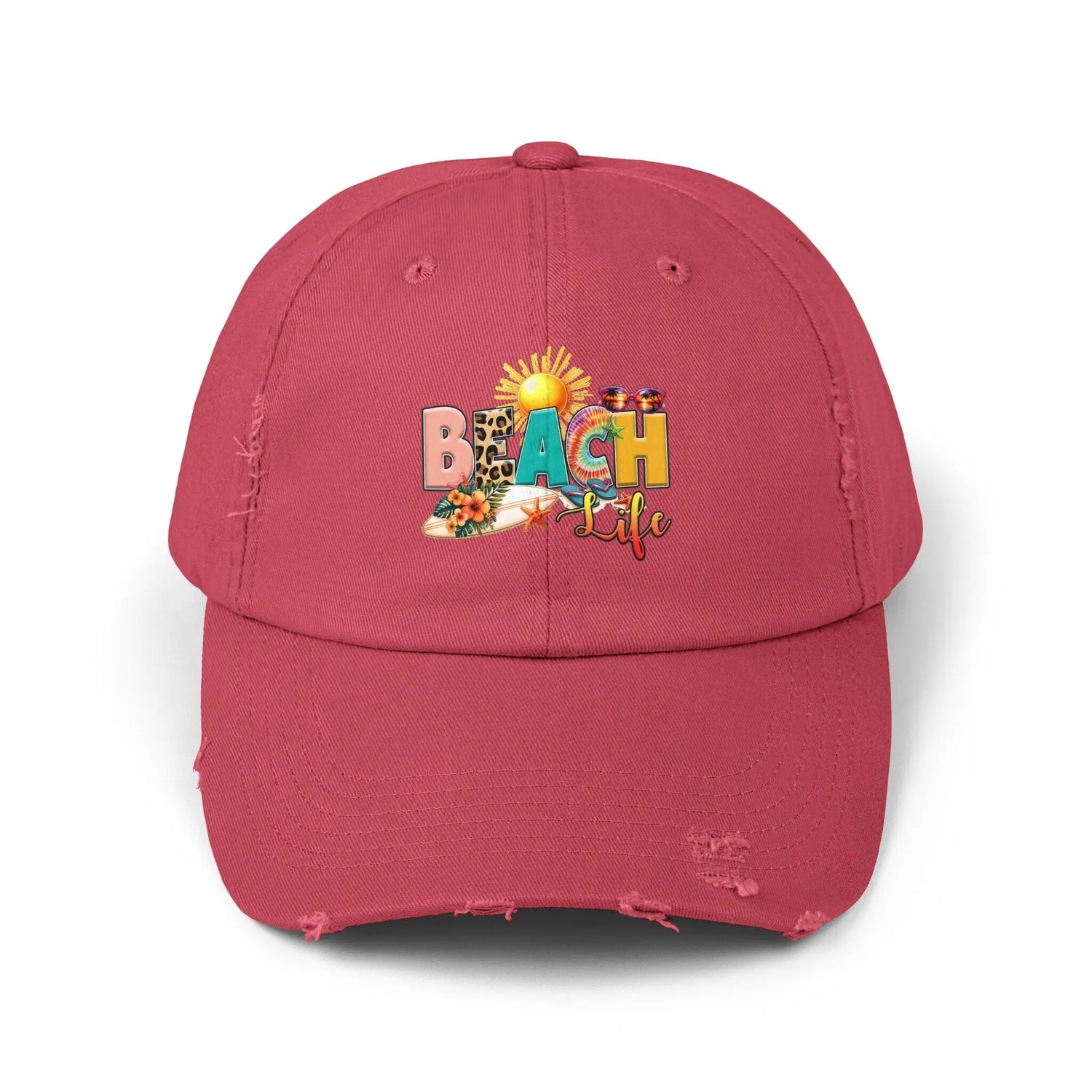 Unisex Distressed Cap, Beach Life Casual Cap, Everyday Simple Casual laid back Beach Wear, everyday hat The Aurora Touch