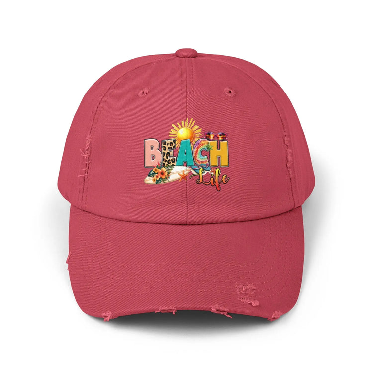 Unisex Distressed Cap, Beach Life Casual Cap, Everyday Simple Casual laid back Beach Wear, everyday hat The Aurora Touch