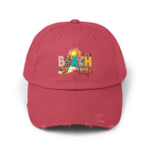 Unisex Distressed Cap, Beach Life Casual Cap, Everyday Simple Casual laid back Beach Wear, everyday hat