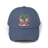 Unisex Distressed Cap, Cool Beach Vibes Casual Summer Laid Back Head cap, Relaxing travel wear, Novelty everyday Golfing hat The Aurora Touch