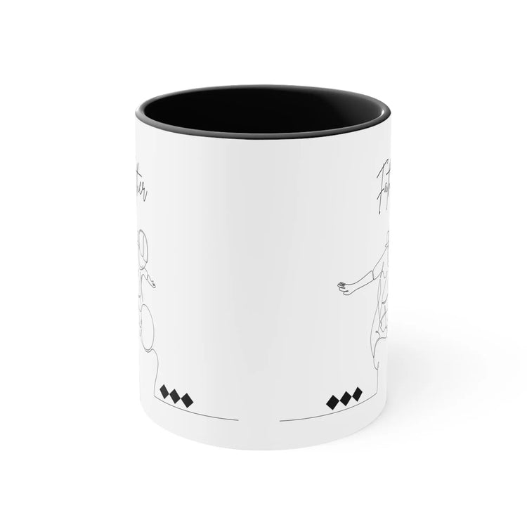 Accent Coffee Mug, 11oz, Father daughter loving portrait 2 tone color drinking beverage cup great gift for Pappa pappi Dad