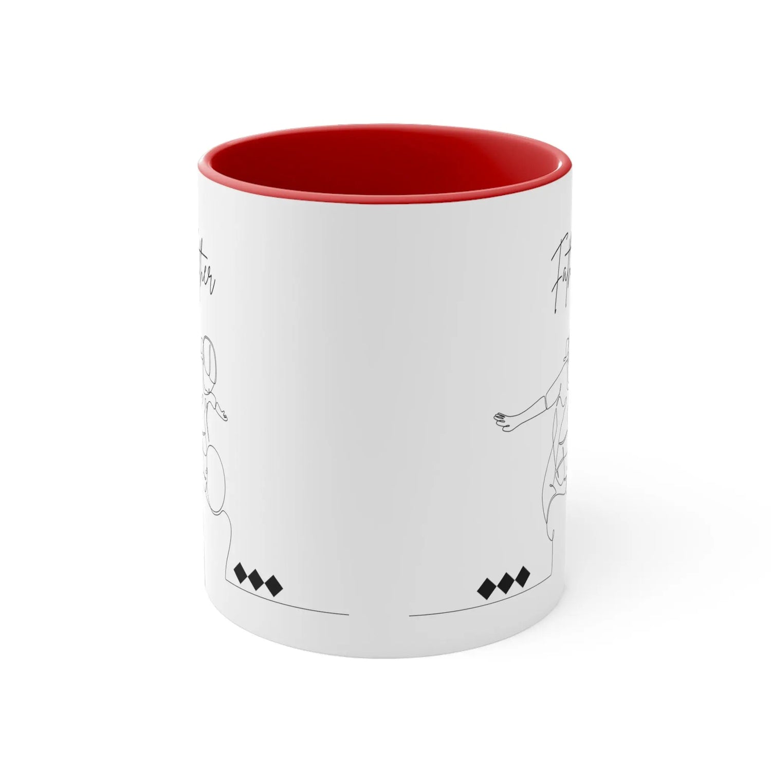 Accent Coffee Mug, 11oz, Father daughter loving portrait 2 tone color drinking beverage cup great gift for Pappa pappi Dad