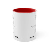 Accent Coffee Mug, 11oz, Father daughter loving portrait 2 tone color drinking beverage cup great gift for Pappa pappi Dad