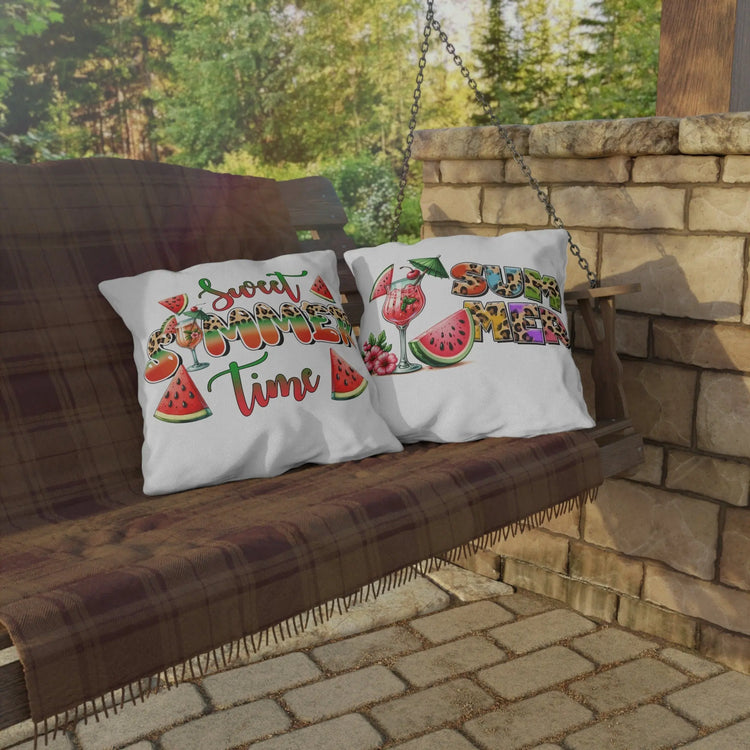 Outdoor Pillows, Two-sided Outside Casual Summer Fun decorated all purpose pillow, Sunny Bright Pool side lounge throw pillow, Custom design The Aurora Touch