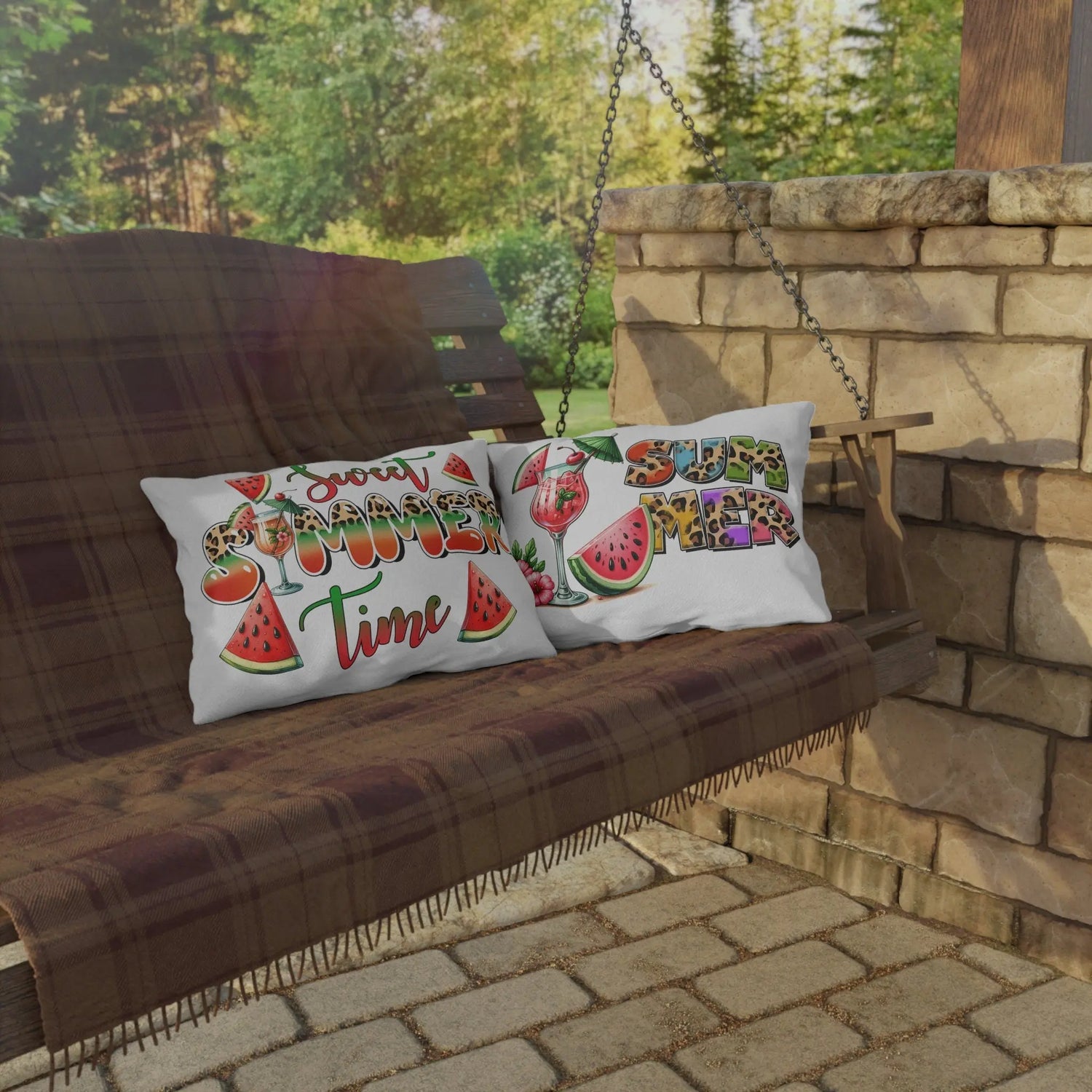 Outdoor Pillows, Two-sided Outside Casual Summer Fun decorated all purpose pillow, Sunny Bright Pool side lounge throw pillow, Custom design The Aurora Touch