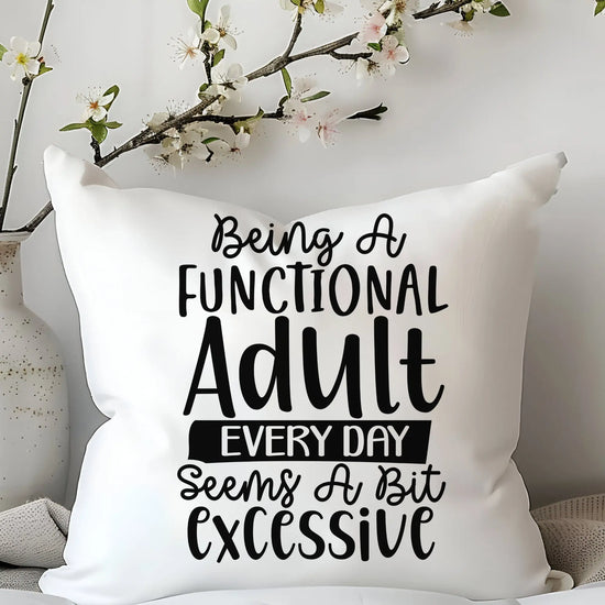 Spun Polyester Square Pillow, Humorous everyday casual couch bed throw pillow, funny accent day pillow The Aurora Touch