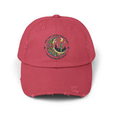 Unisex Distressed Cap, Female empowerment baseball cap, Celestial inspired designed casual hat, great female gift The Aurora Touch