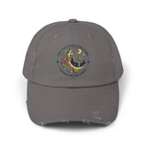Unisex Distressed Cap, Female empowerment baseball cap, Celestial inspired designed casual hat, great female gift The Aurora Touch