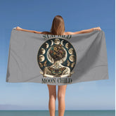 Beach Towel, Celestial Moon Designed Beach Towel, Moon Child Towel, Oversized Soft Beache Towel, Cool Sand Blanket, Vacation Size Towel