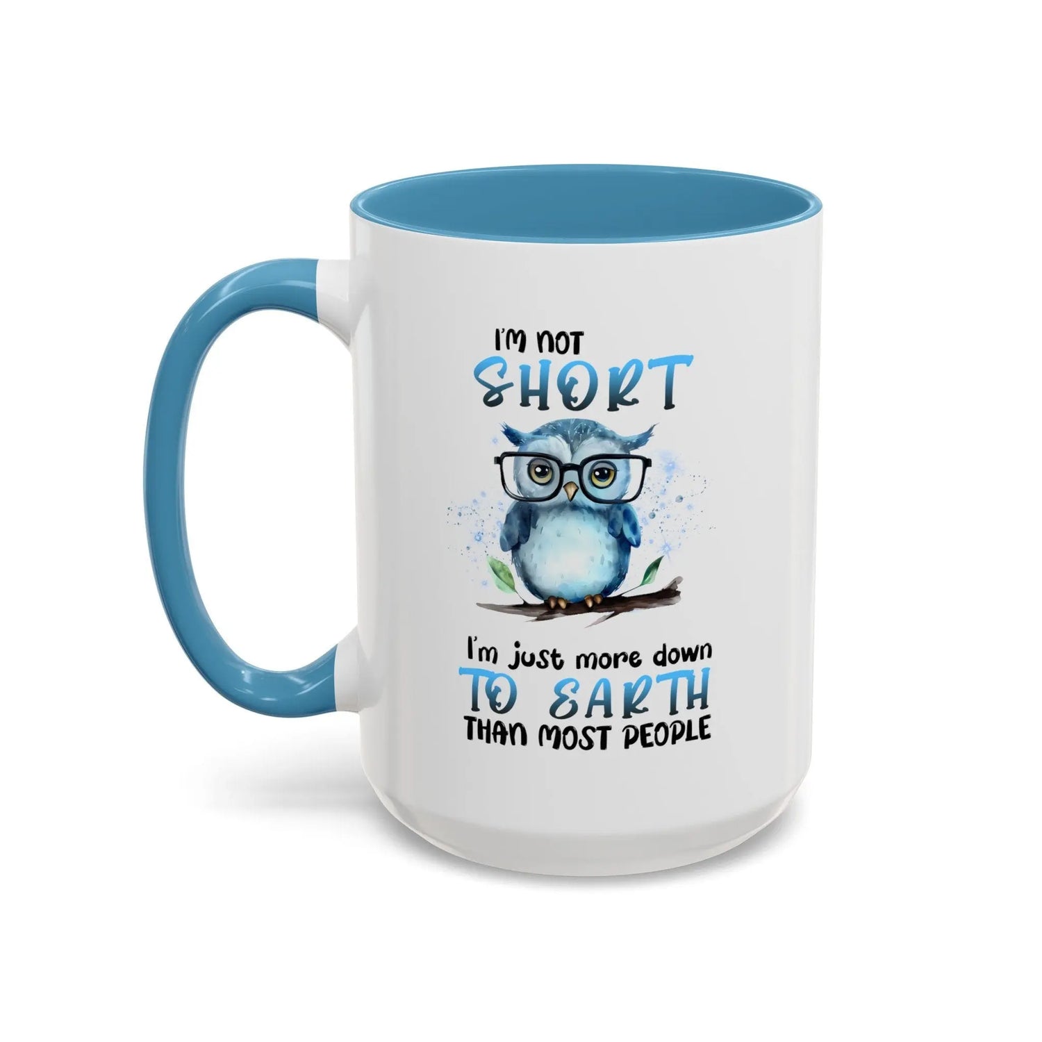 Accent Coffee Mug (11, 15oz), Funny animal mug, Cute Owl Design, cool teacher, silly kitchen decor, happy uplifting morning beverage mug