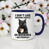 Accent Coffee Mug (11, 15oz), black cat sarcastic humorous saying everyday kitchen coffee tea color accent funny gift mug The Aurora Touch