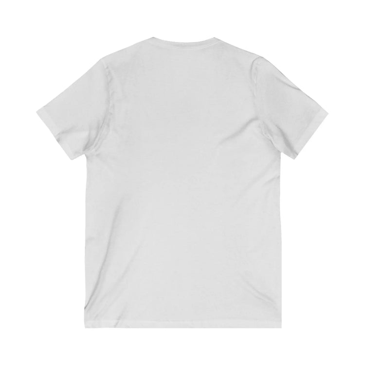 Unisex Jersey Short Sleeve V-Neck Tee, Humorous casual wear, Simple Minimilist Shirt, Cool Light Clothing wear, AllGender Wear