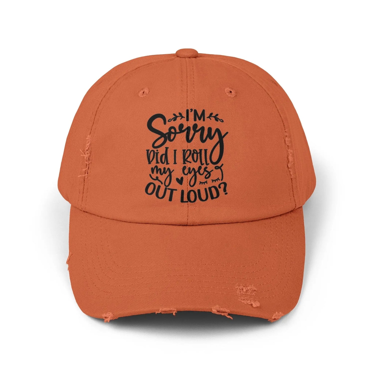 Unisex Distressed Cap, Sarcastic Silly head gear, casual everyday fun wear, Bicycling head cap, Minimilist Humorous gift