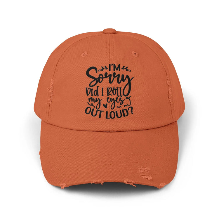 Unisex Distressed Cap, Sarcastic Silly head gear, casual everyday fun wear, Bicycling head cap, Minimilist Humorous gift