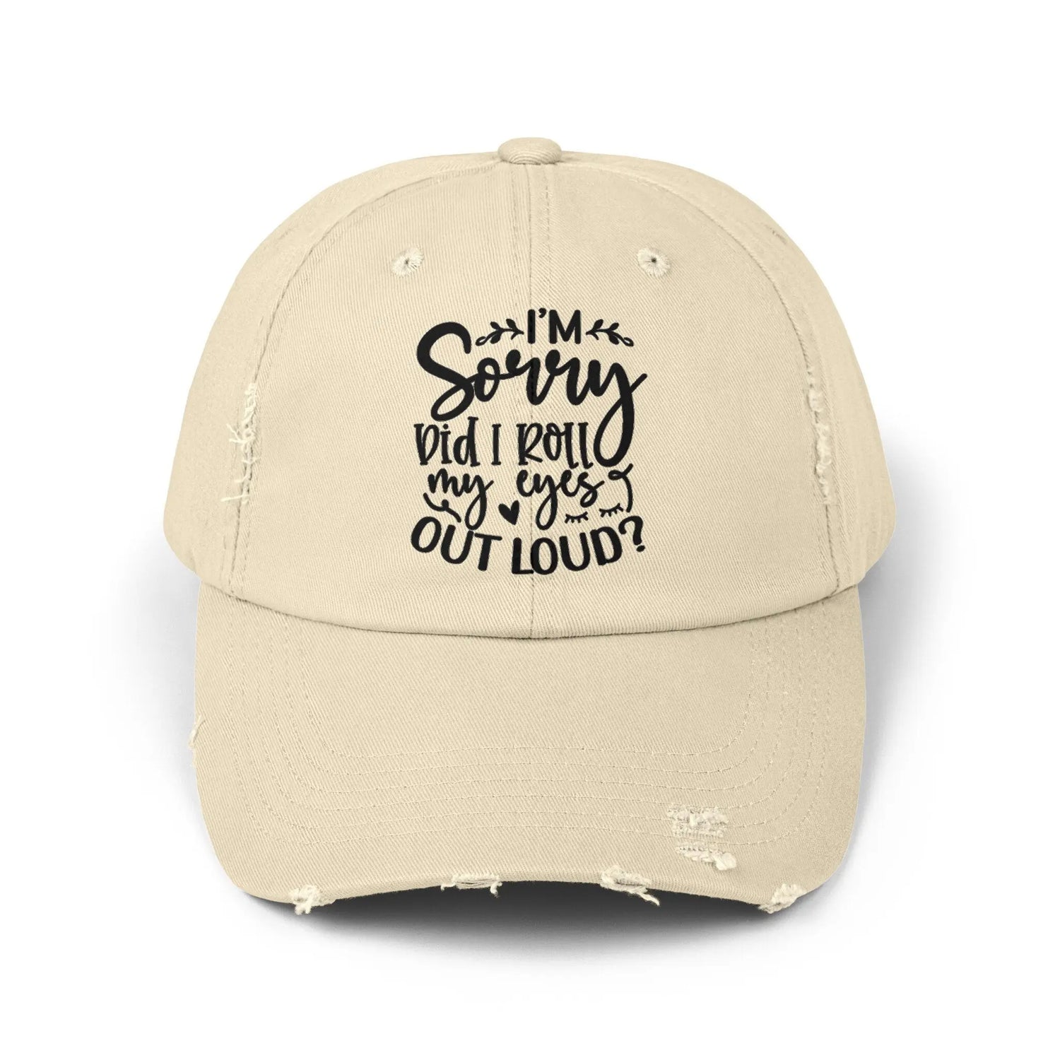 Unisex Distressed Cap, Sarcastic Silly head gear, casual everyday fun wear, Bicycling head cap, Minimilist Humorous gift