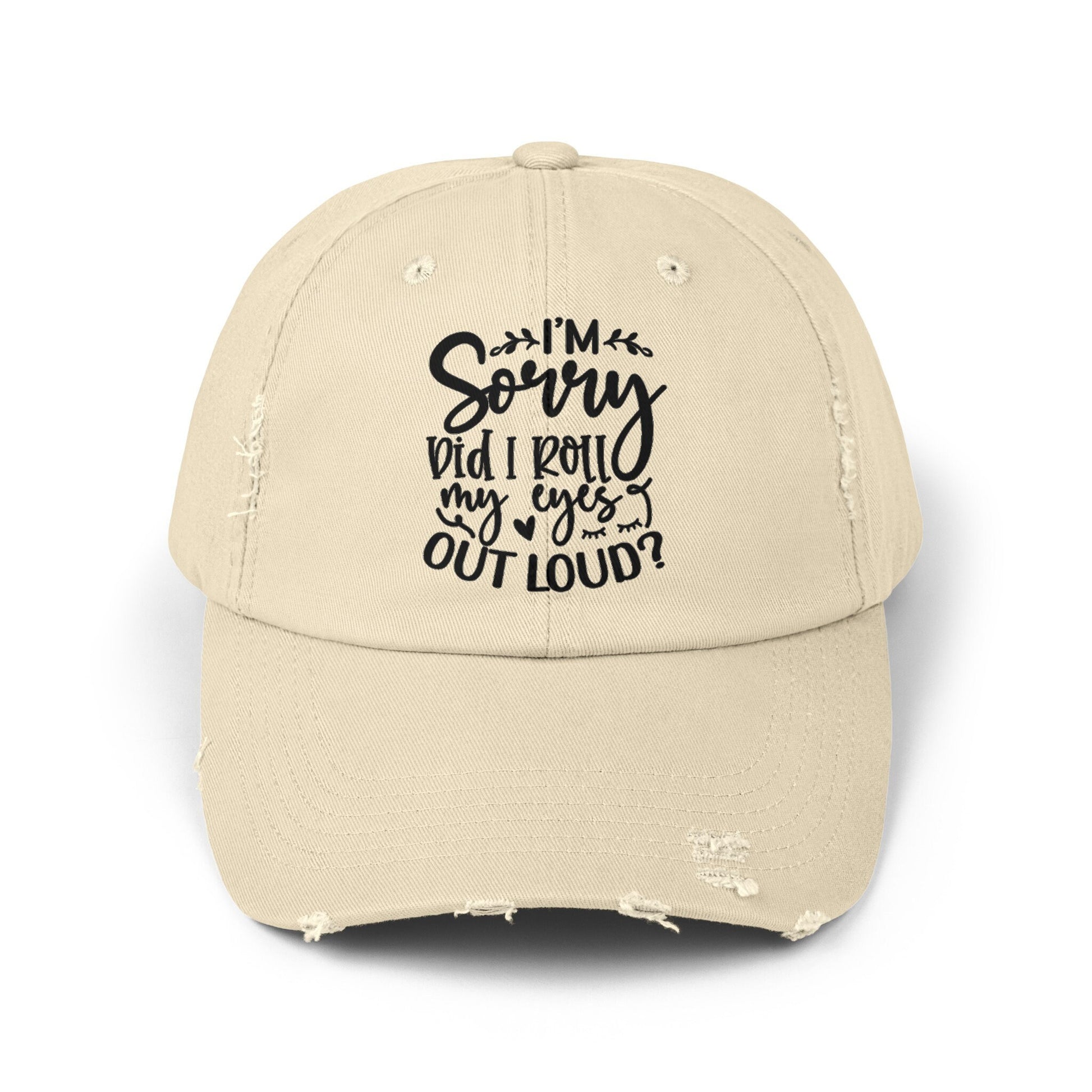 Unisex Distressed Cap, Sarcastic Silly head gear, casual everyday fun wear, Bicycling head cap, Minimilist Humorous gift