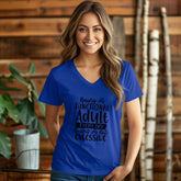 Unisex Jersey Short Sleeve V-Neck Tee, Humorous casual wear, Simple Minimilist Shirt, Cool Light Clothing wear, AllGender Wear