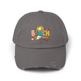 Unisex Distressed Cap, Beach Life Casual Cap, Everyday Simple Casual laid back Beach Wear, everyday hat