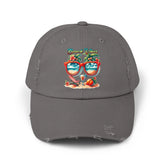 Unisex Distressed Cap, Cool Beach Vibes Casual Summer Laid Back Head cap, Relaxing travel wear, Novelty everyday Golfing hat The Aurora Touch