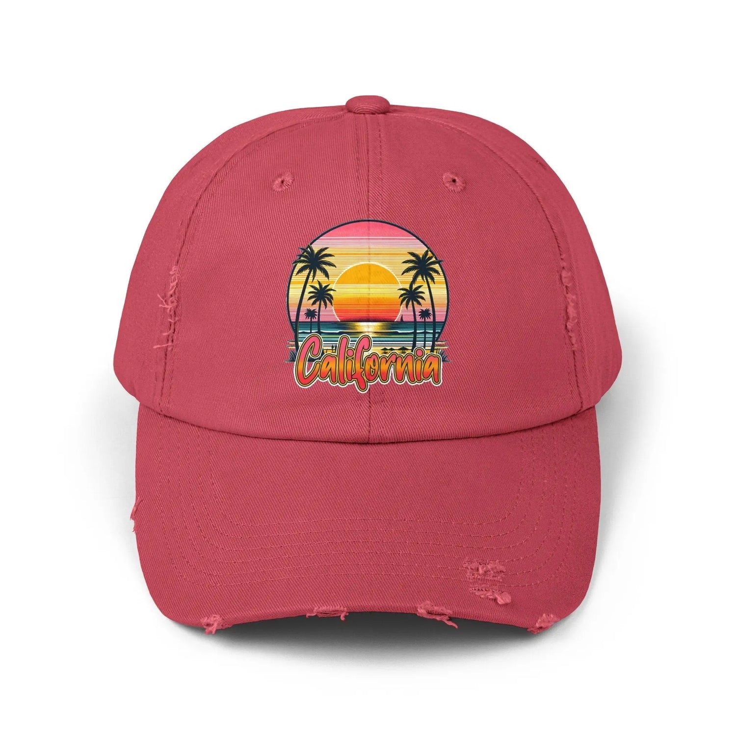 Unisex Distressed Cap, California Summer Beach Day Cap, Casual Tourist Souvenir hat, Everday casual baseball cap, memorable gift