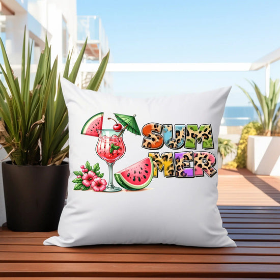 Outdoor Pillows, Two-sided Outside Casual Summer Fun decorated all purpose pillow, Sunny Bright Pool side lounge throw pillow, Custom design The Aurora Touch