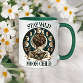 Colorful Mugs, 11oz, Moon Child Tarot Card Coffee Mug, Celestial Spiritual Art, Custom artistic everyday drinking cup, special gift item