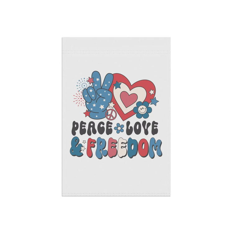 Garden & House Banner, Peace Love Freedom Independence Day Outdoor Garden Decor, Fourth of July Outside Home Celebartion Flag