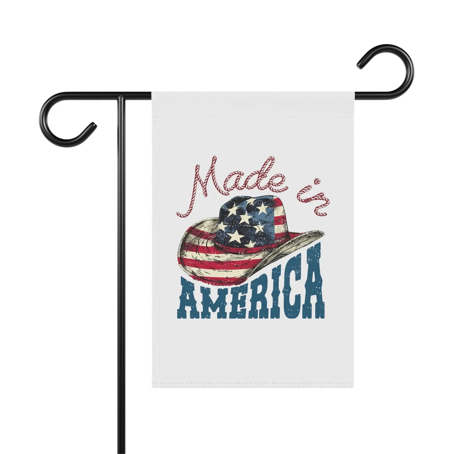 Garden & House Banner, Made In America Patriotic Home Garden Display, Independence Day Celebration Outdoor Banner, Proud American Flag Decor