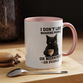 Accent Coffee Mug (11, 15oz), black cat sarcastic humorous saying everyday kitchen coffee tea color accent funny gift mug The Aurora Touch