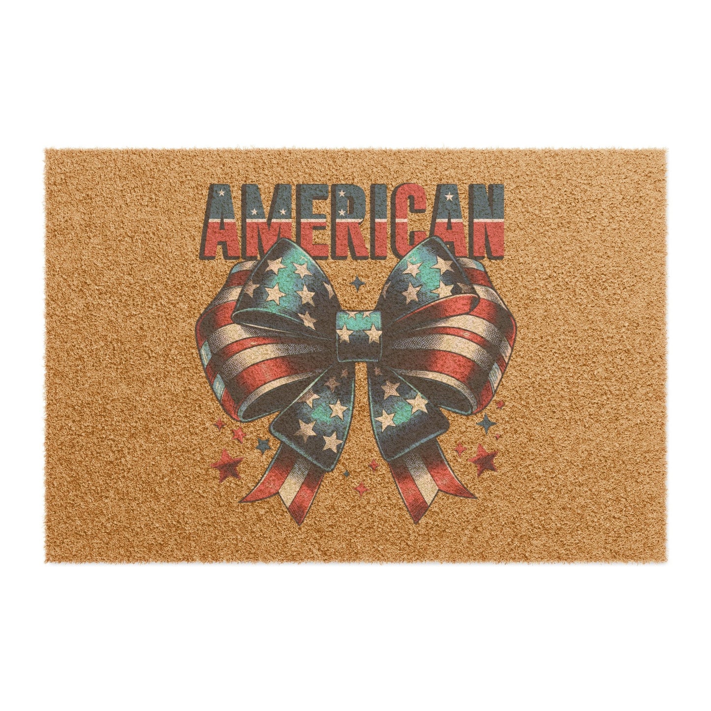 Doormat, American Proud Independence Day welcoming front porch Summer style outside Home Decor