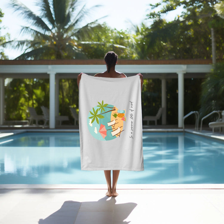 Beach Towel, Oversized bright uplifting relaxing thick custom summer travel soft lush beach towel The Aurora Touch