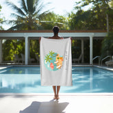 Beach Towel, Oversized bright uplifting relaxing thick custom summer travel soft lush beach towel